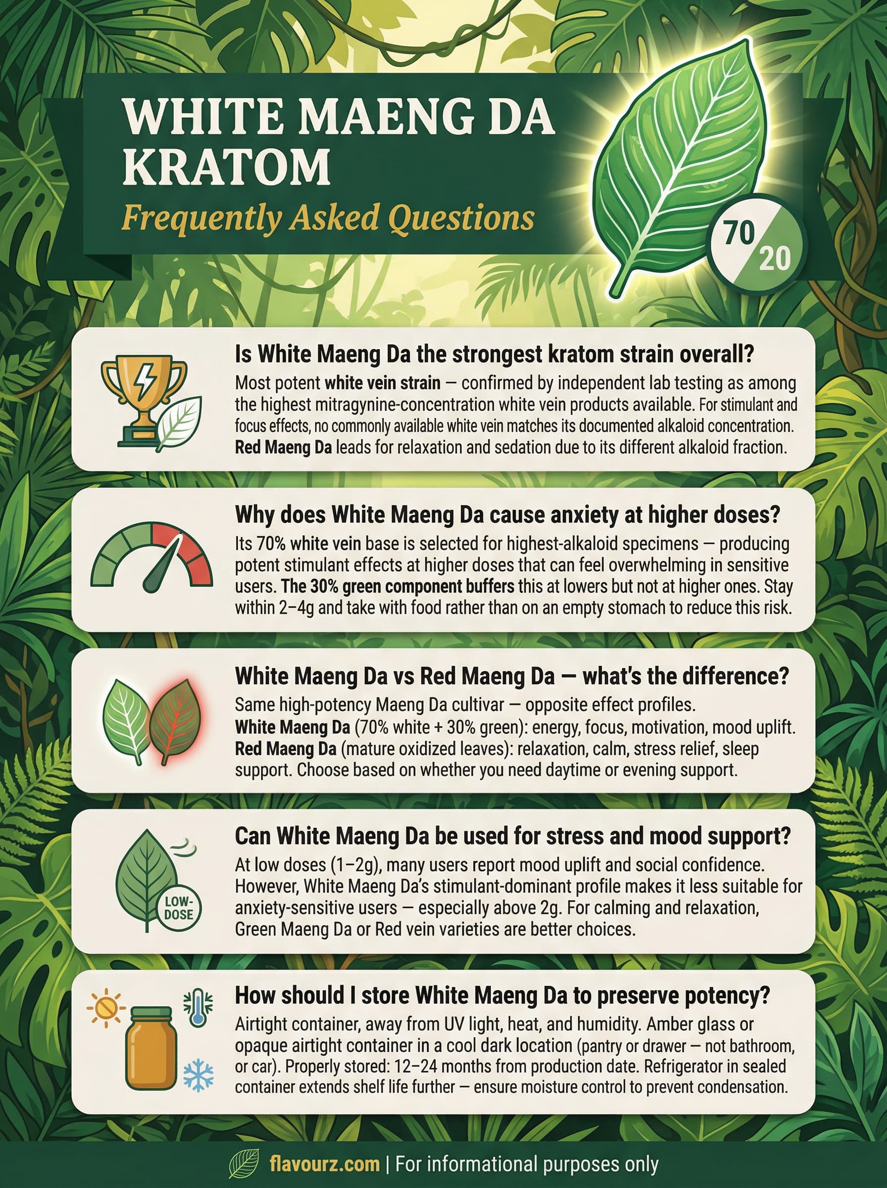 infographic for White Maeng Da Kratom 7 Best Vendors & Strains 2025 Frequently Asked Questions